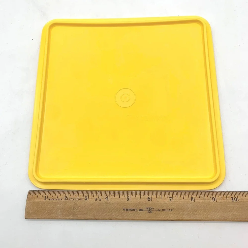 Tupperware Square Replacement Lid 515G-12 Yellow 10 Inch Seal